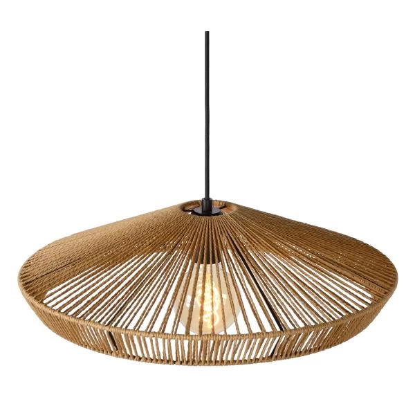 Lucide YUNKAI - Lámpara colgante - Ø 50 cm - 1xE27 - Natural - detalle 2